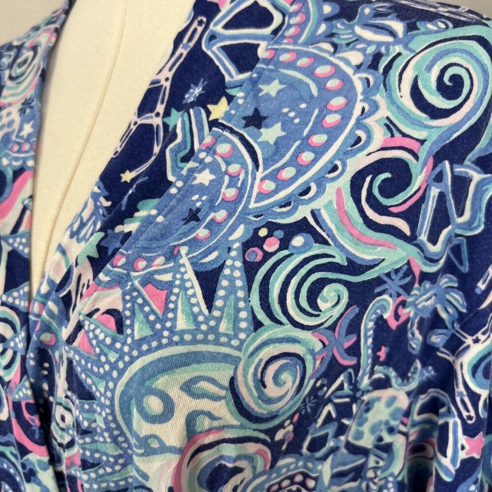 Lilly Pulitzer Blue Floral Robe Intimates Sleepwear - Picture 4 of 16